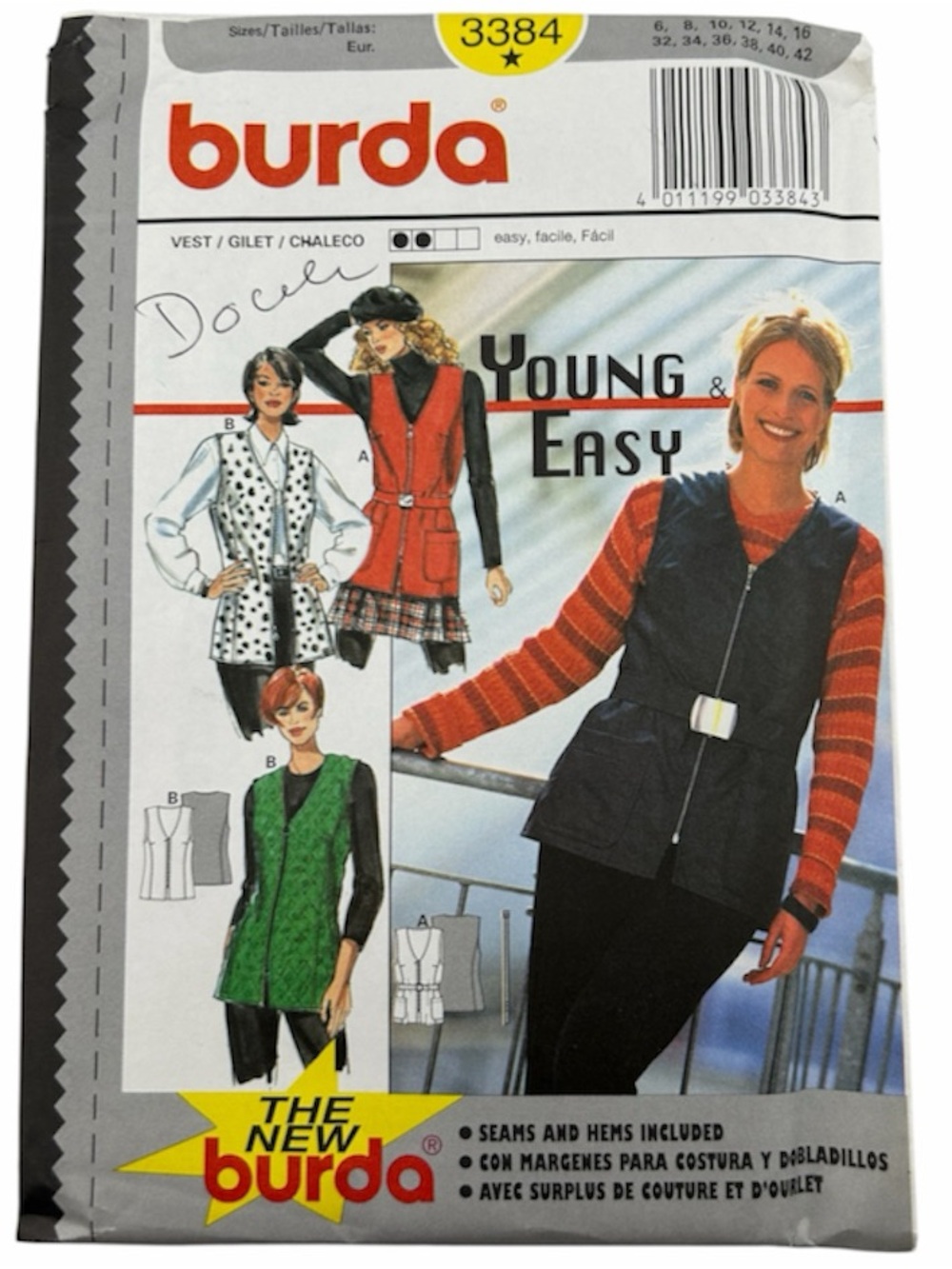 🧵 2 for 22$ 🧵 Burda Misses' Vest W/ Variations Sewing Pattern 3384